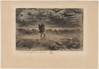 Le Peintre de Marine (The Marine Painter), by Félix-Hilaire Buhot, ink, 1879