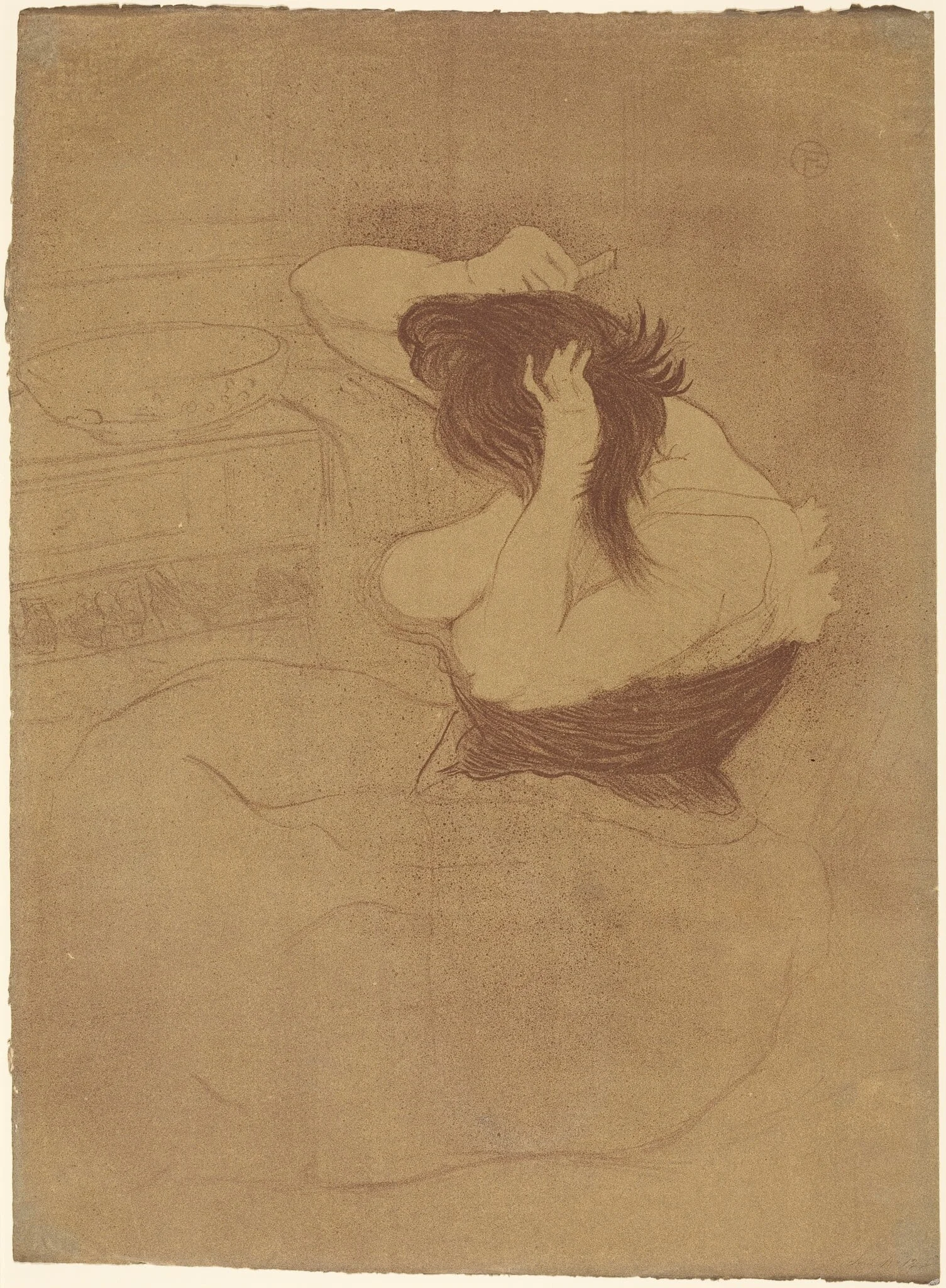 Woman Combing Her Hair (Femme qui se peigne), detail
