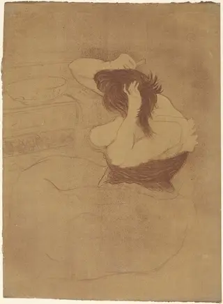 Woman Combing Her Hair (Femme qui se peigne), by Henri de Toulouse-Lautrec, ink, 1896
