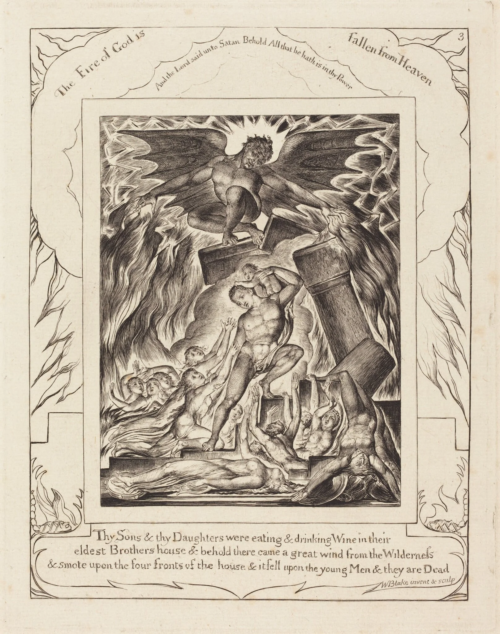 The Destruction of Job's Sons, detail
