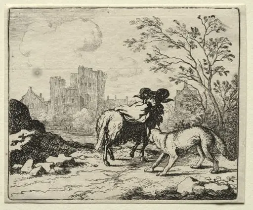 Reynard the Fox:  Reynard Sends a Packet to the Lion, by Allart van Everdingen, 1662
