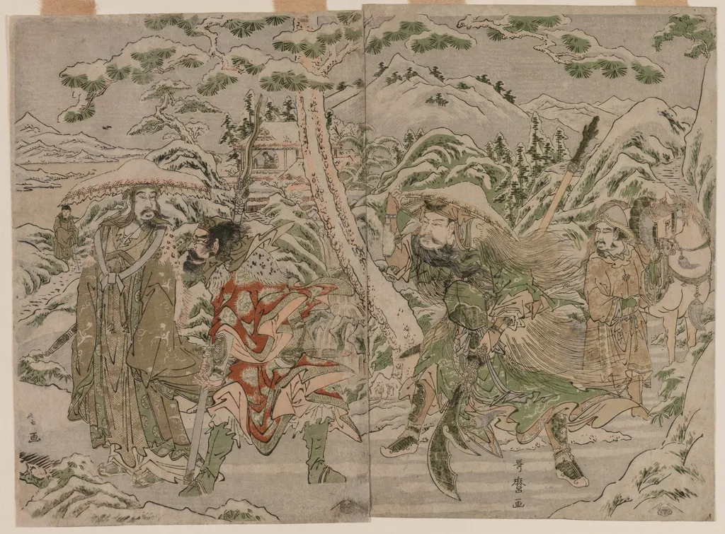 Winter Scene from the Romance of the Three Kingdoms, by Kitagawa Utamaro, 1790