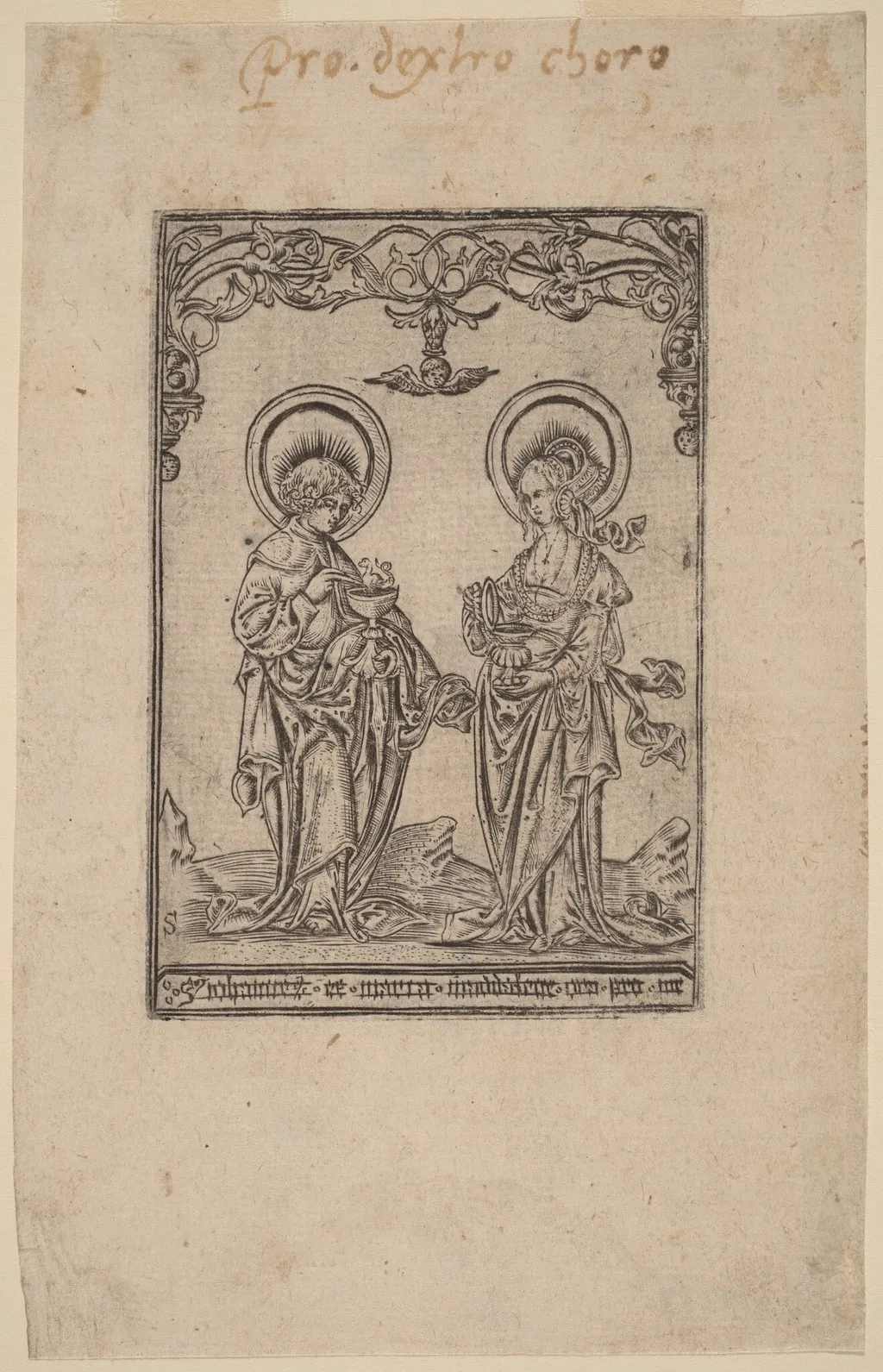 Saint Mary Magdalene and Saint John the Evangelist, by Master S, ink, 1502