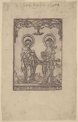 Saint Mary Magdalene and Saint John the Evangelist, by Master S, ink, 1502