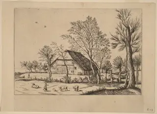 Farm, by Lucas van Doetechum, ink, 1560