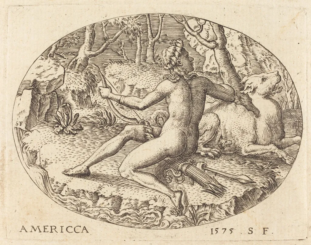 America, by Etienne Delaune, ink, 1575