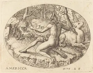 America, by Etienne Delaune, ink, 1575