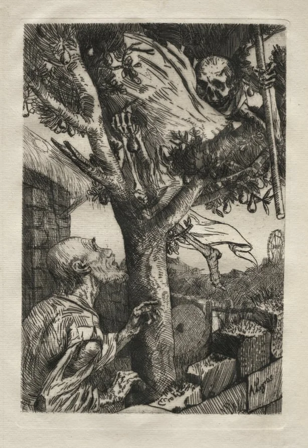 La mort dans le piorier, detail