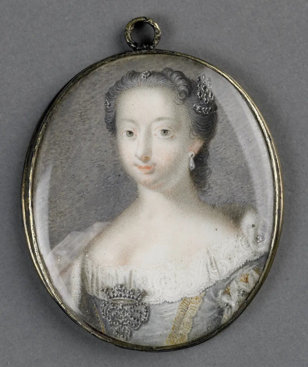 Anna Hanover (1709-59). Wife of Prince William IV, by Gerrit Kamphuysen, ivory, 1756