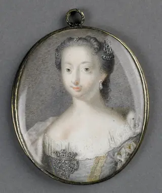 Anna Hanover (1709-59). Wife of Prince William IV, by Gerrit Kamphuysen, ivory, 1756