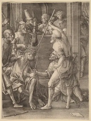Christ Crowned with Thorns, by Lucas van Leyden, ink, 1519