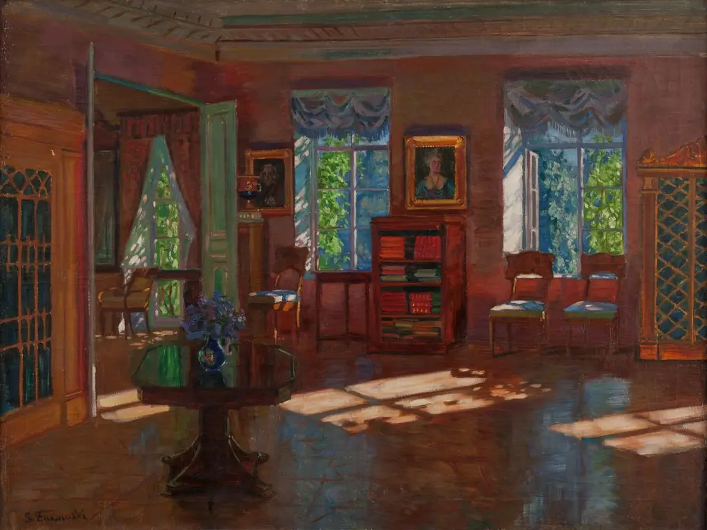 Old Library, by Stanisław Żukowski, oil, 1916
