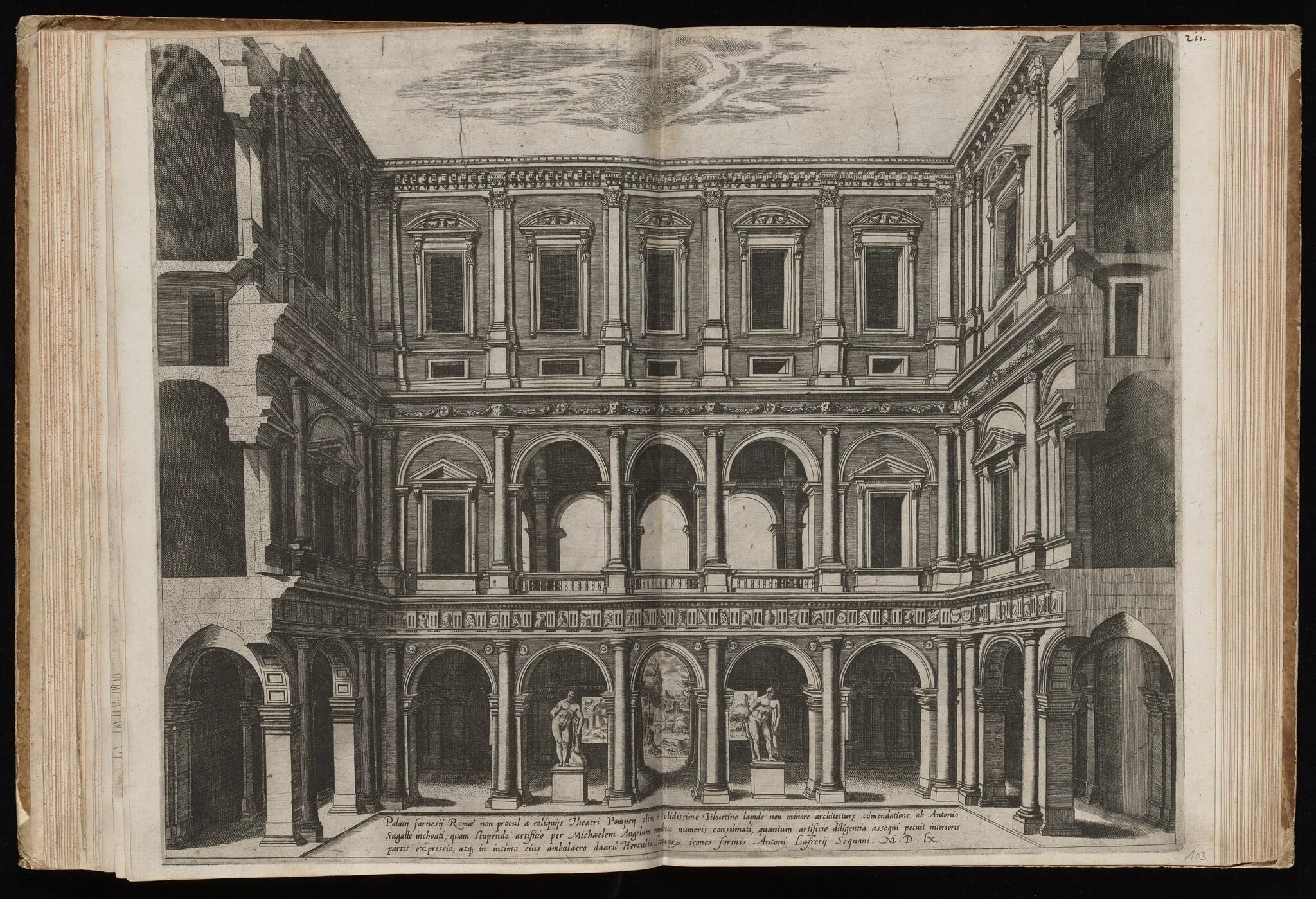 Section of the Courtyard of Palazzo Farnese, detail