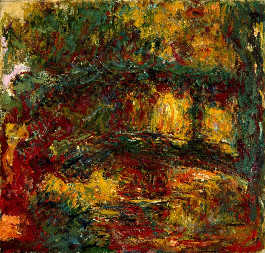 The Japanese Footbridge, Giverny, by Claude Monet, oil, 1922