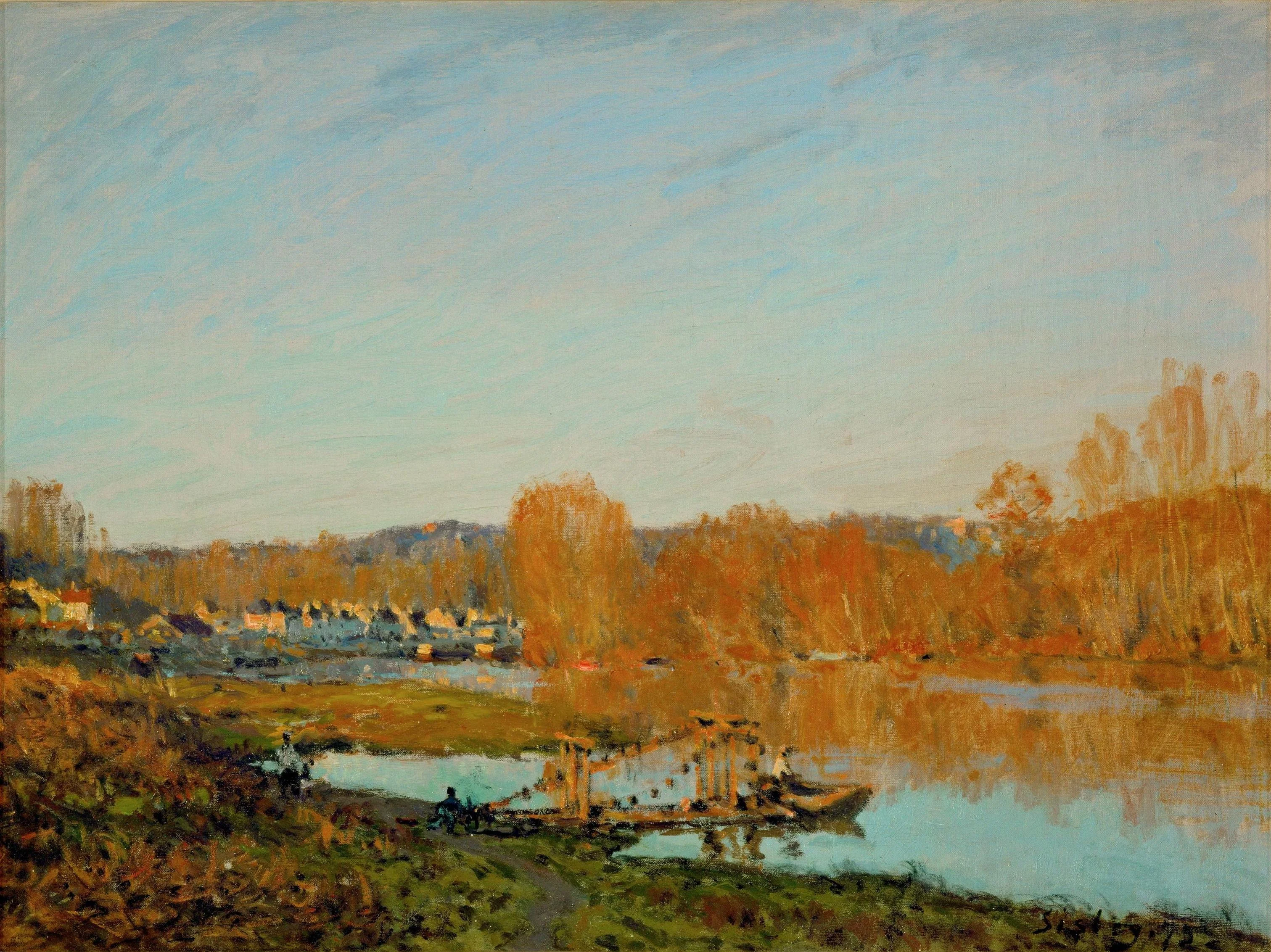 Autumn: Banks of the Seine near Bougival, detail
