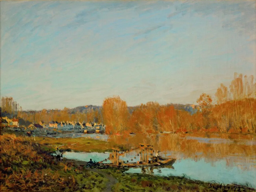 Autumn: Banks of the Seine near Bougival, by Alfred Sisley, oil, 1873