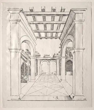A Portico, by Erhard Schön, 1526