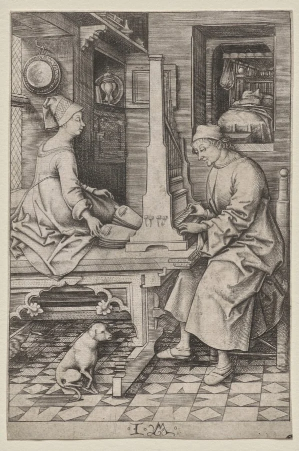The Organ Player and His Wife, detail
