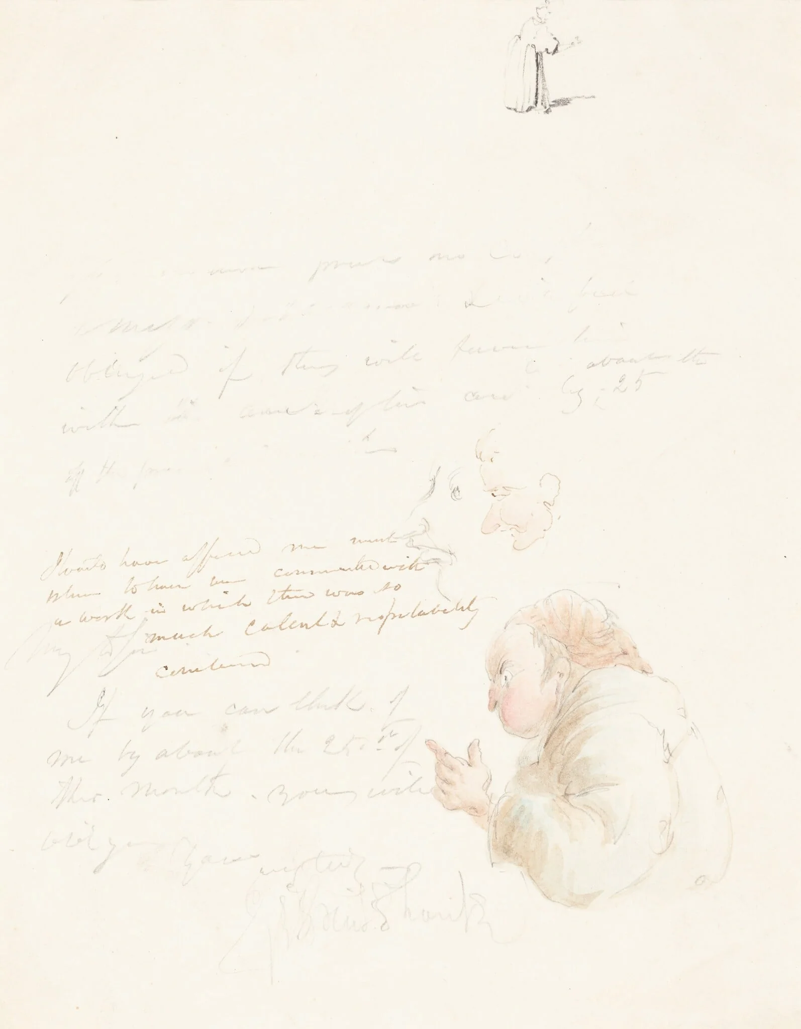 Half-Length of a Lawyer and Other Sketches, detail