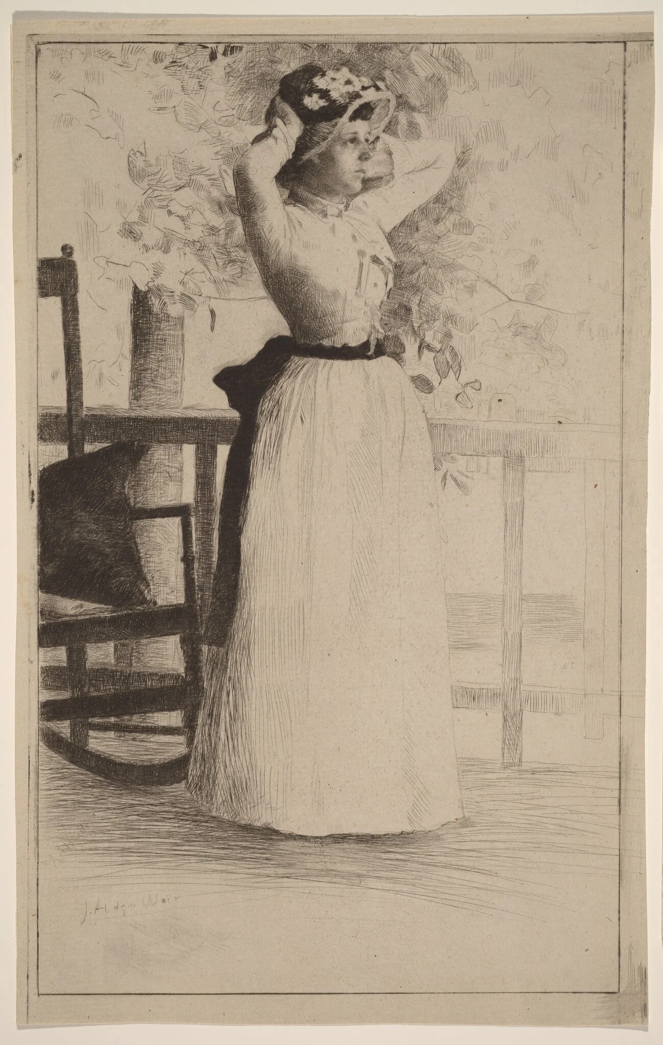 Portrait of Miss Hoe, detail