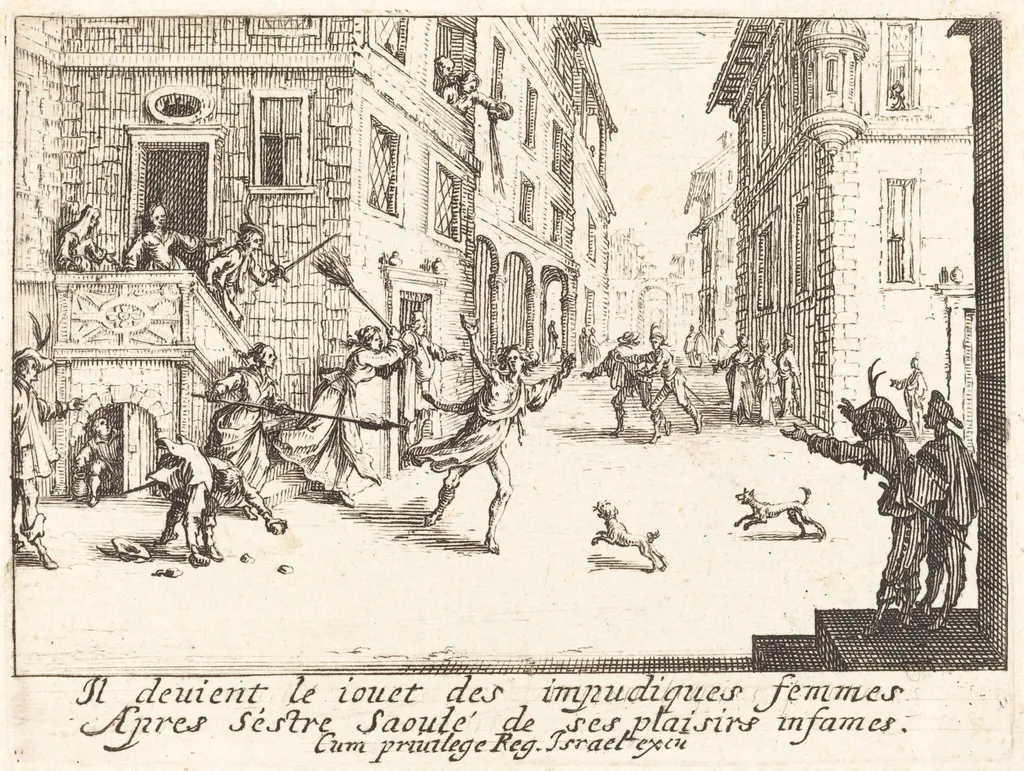 The Ruin, by Jacques Callot, ink, 1635