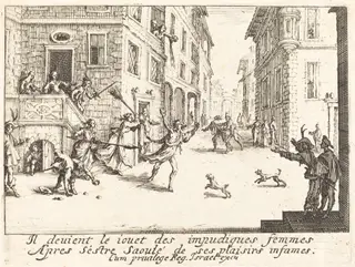 The Ruin, by Jacques Callot, ink, 1635