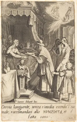 The Cured Sick Person, by Jacques Callot, ink, 1619