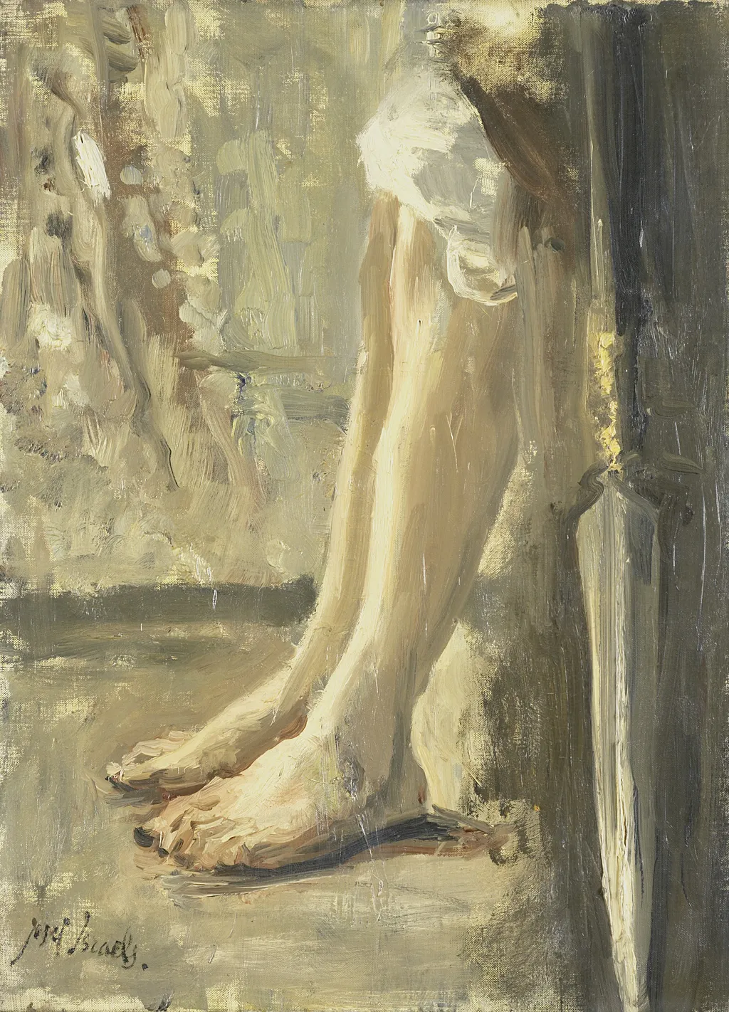 David's Legs, by Jozef Israëls, oil, 1900