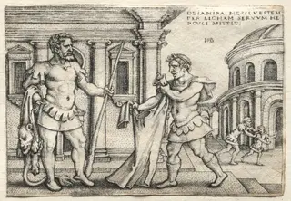 The Labors of Hercules: Hercules Receiving the Garment Steeped in Nessus' Blood, by Sebald Beham, 1542