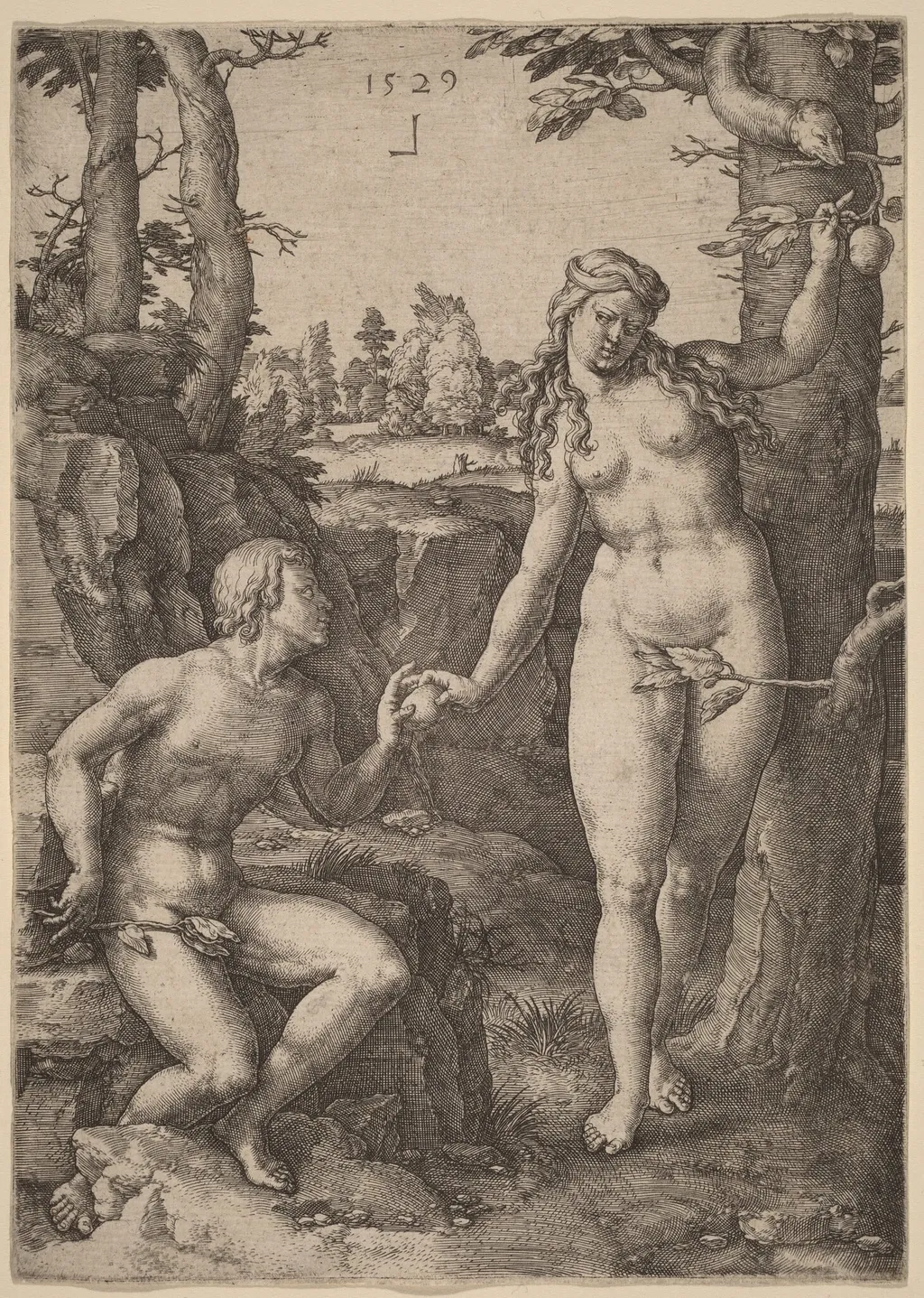 The Fall of Man, by Lucas van Leyden, ink, 1529