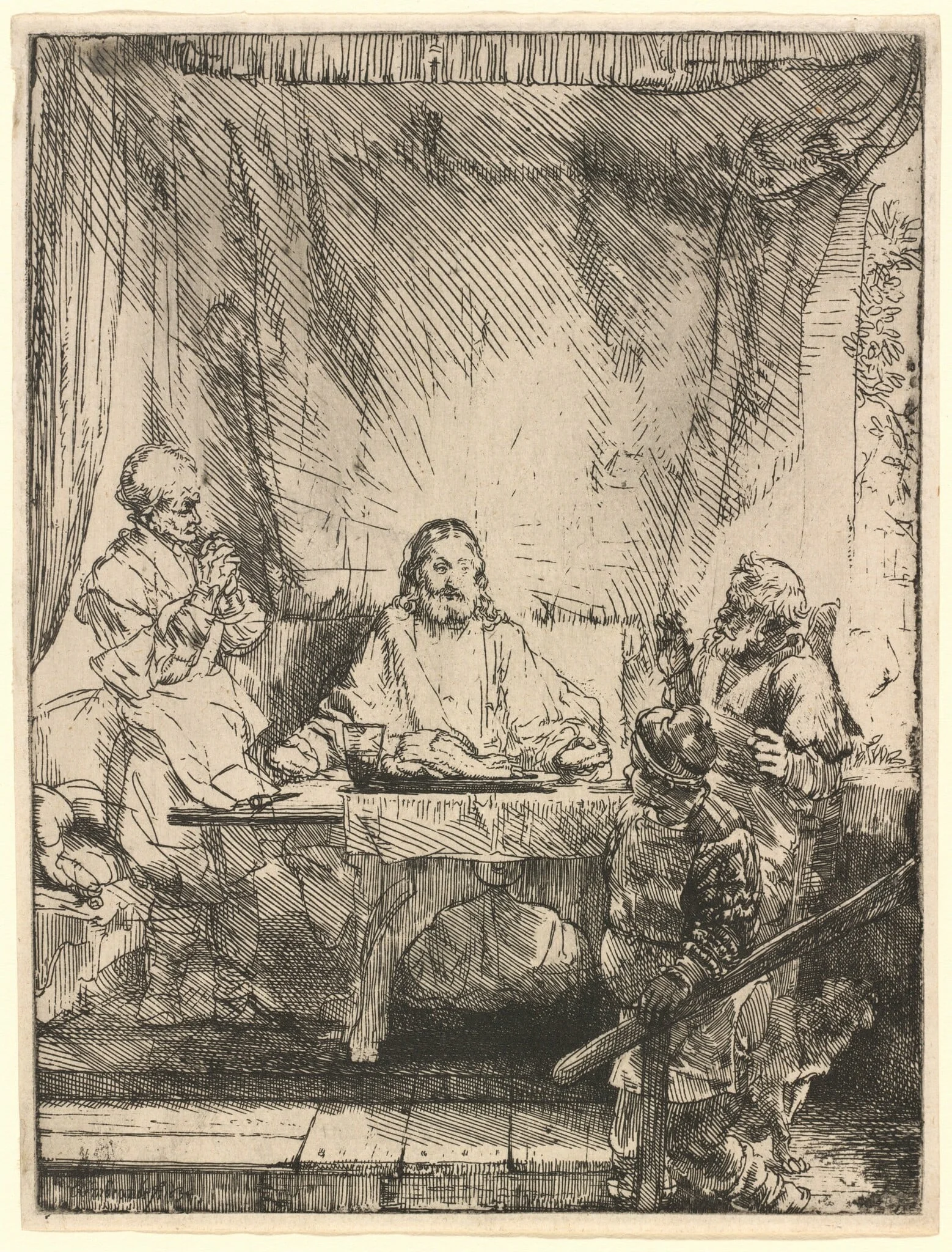 Christ at Emmaus: the Larger Plate, detail