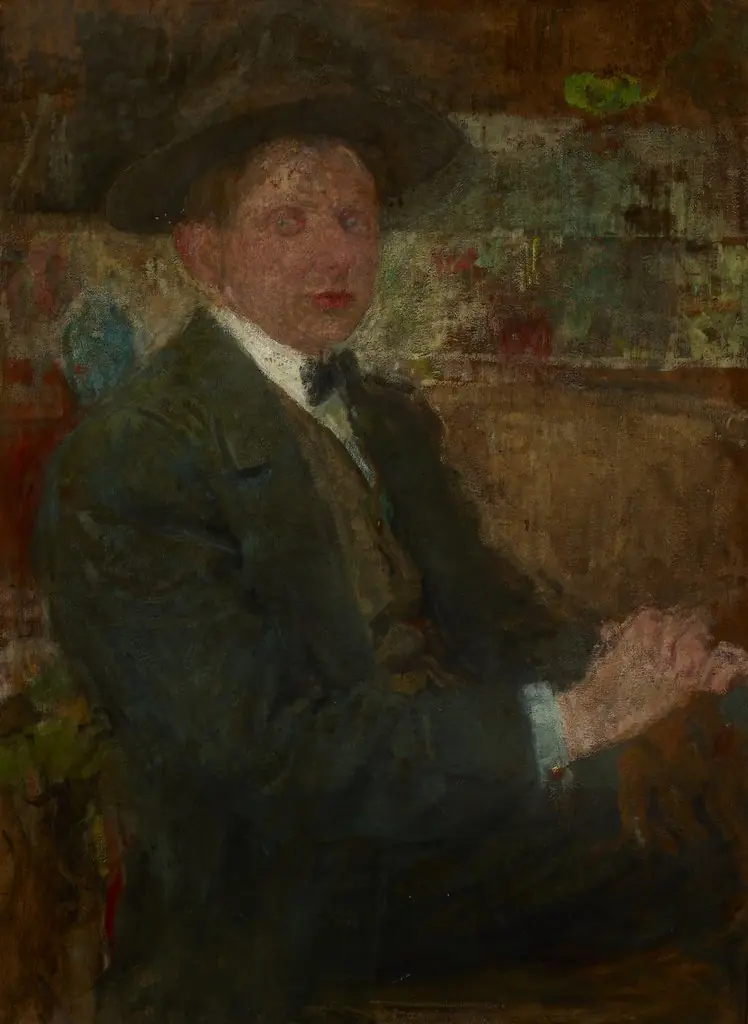 Portrait of a Man in a Hat, by Olga Boznańska, unspecified, 1915