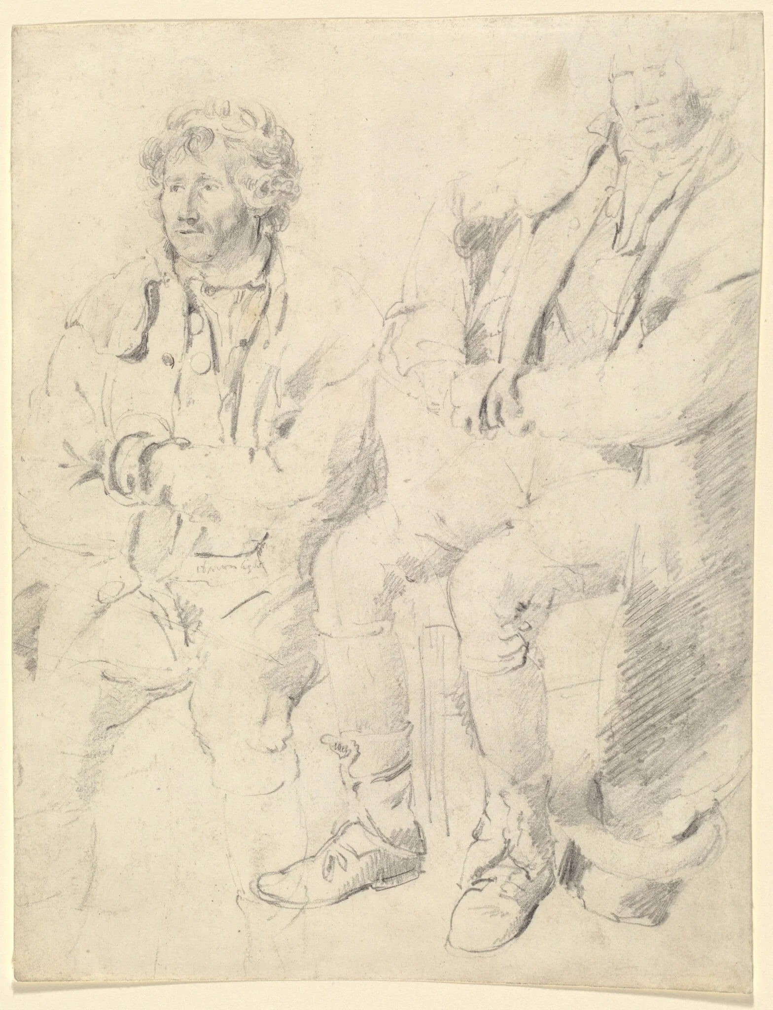 Two Studies of a Seated Man, detail