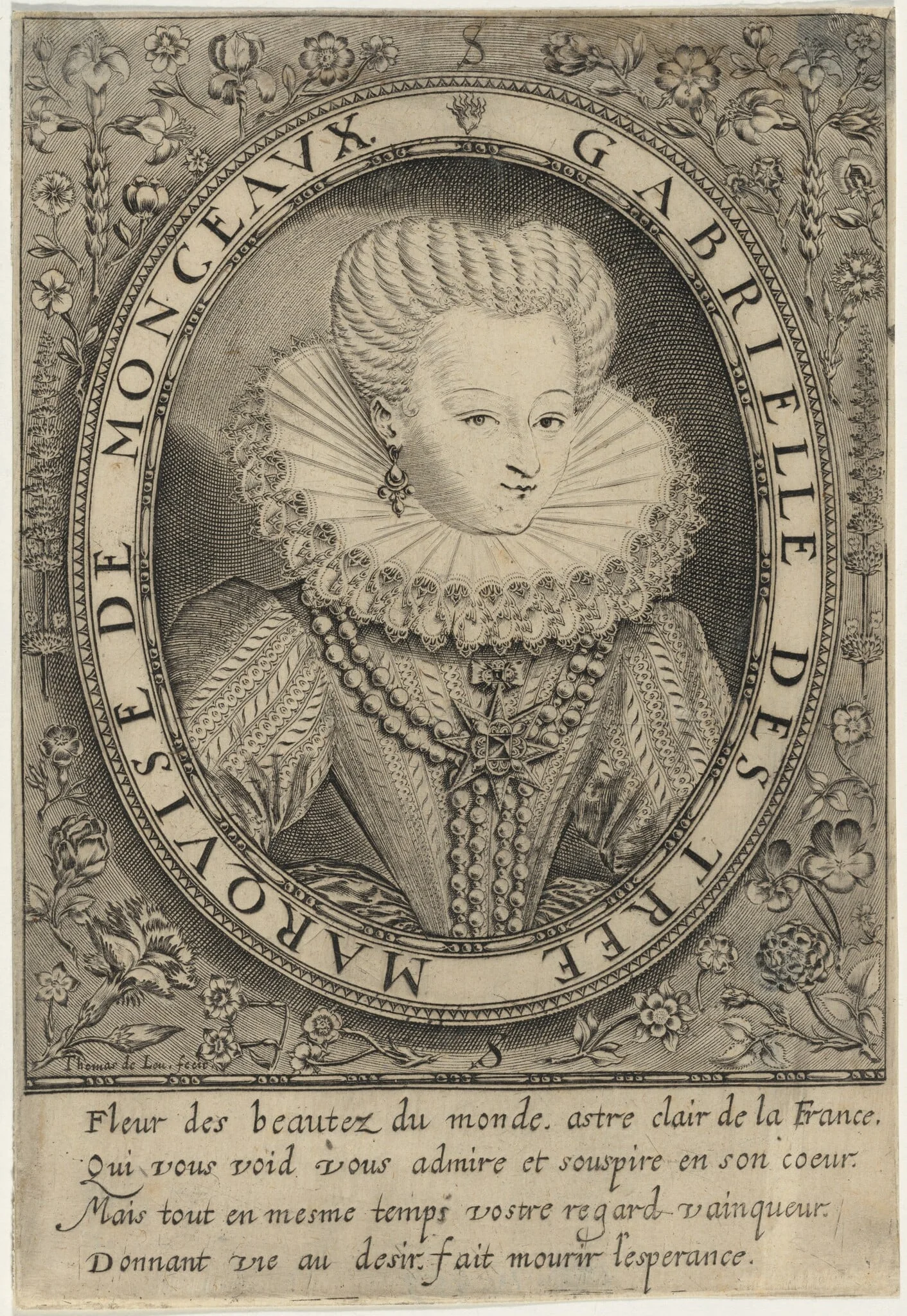 Gabrielle D'Estrees, Marquise de Montceaux, detail