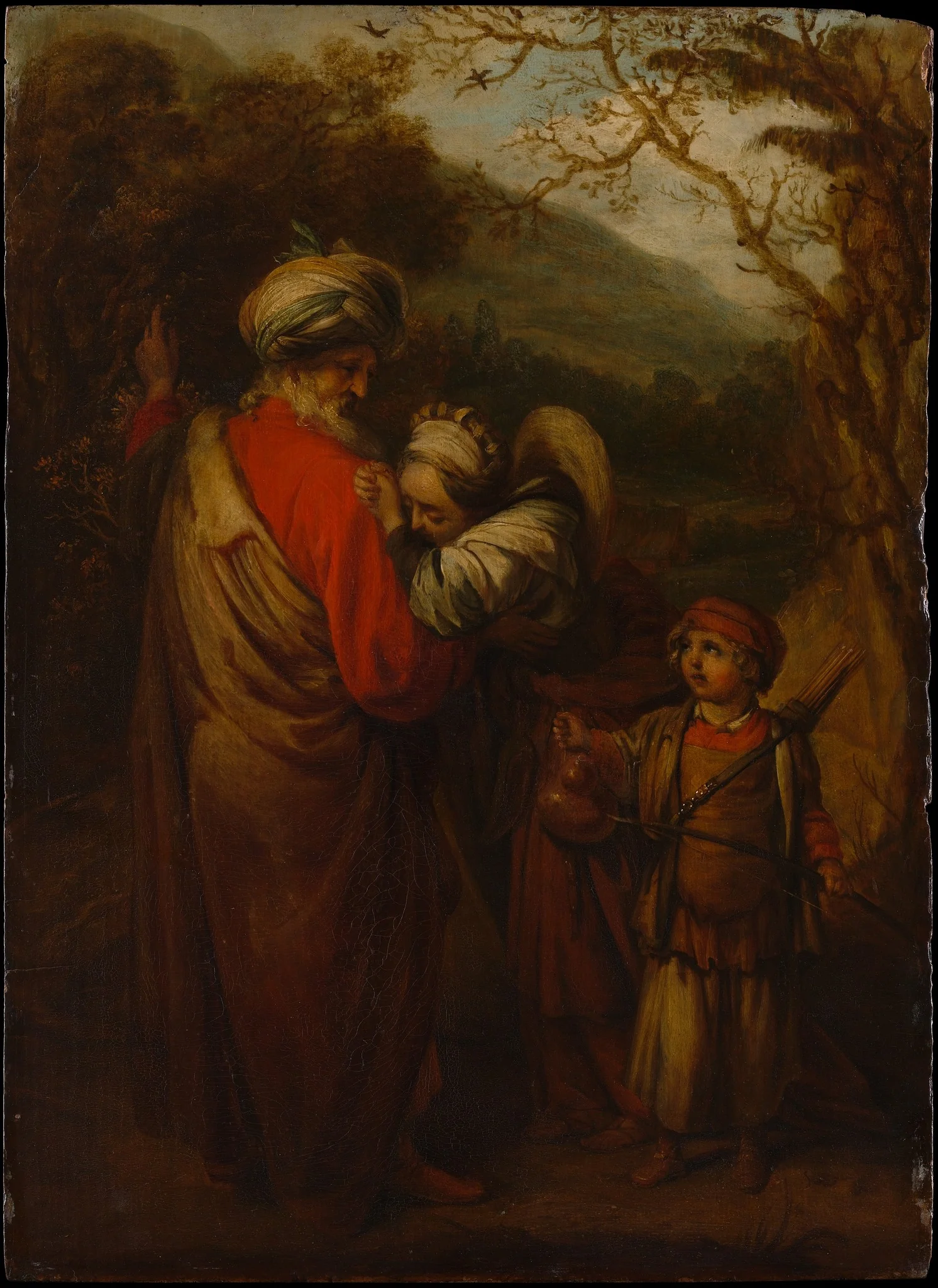 Abraham Dismissing Hagar and Ishmael, detail