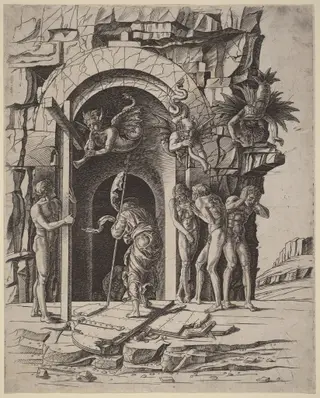Descent into Limbo, by Andrea Mantegna, ink, 1475