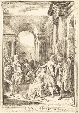 The Challenge [right], by Gabriel de Saint-Aubin, ink, 1760