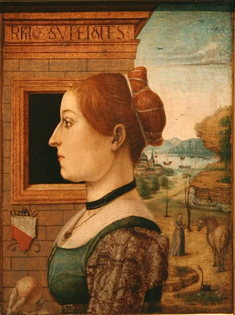 Portrait of a Woman, possibly Ginevra d'Antonio Lupari Gozzadini, detail