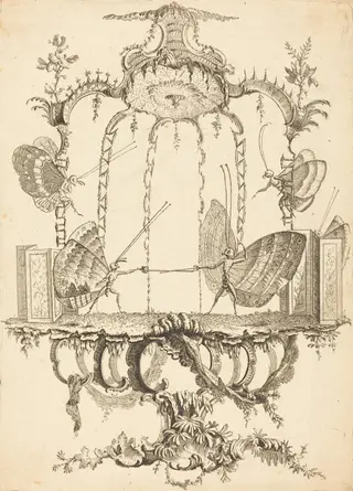 Le Duel (The Duel), by Charles Germain de Saint-Aubin, ink, 1756