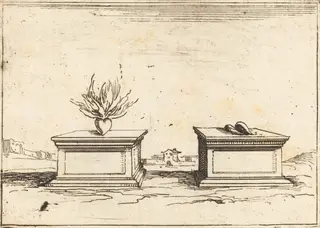 Two Hearts, by Jacques Callot, ink, 1628