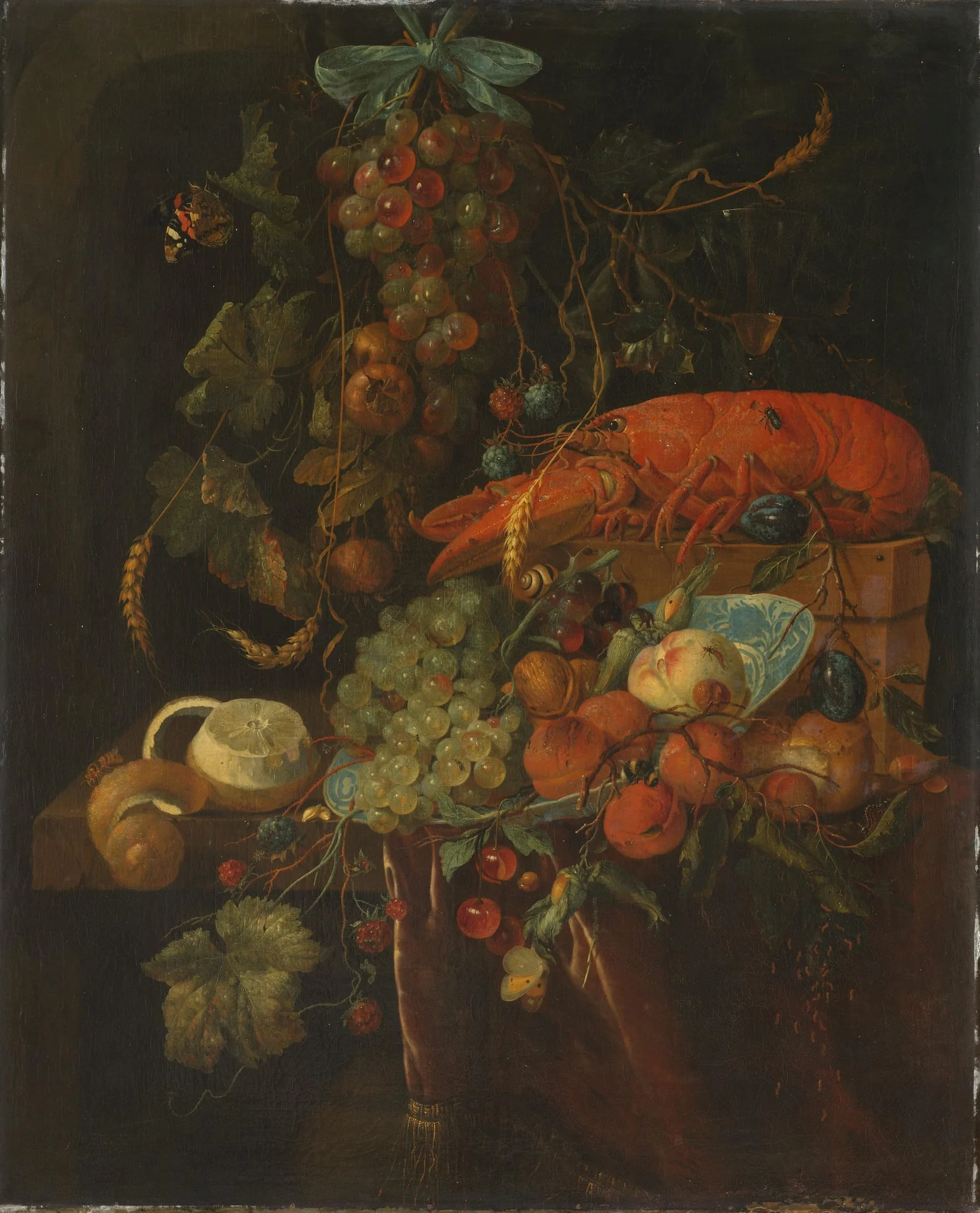 Still Life with Fruit and a Lobster, detail