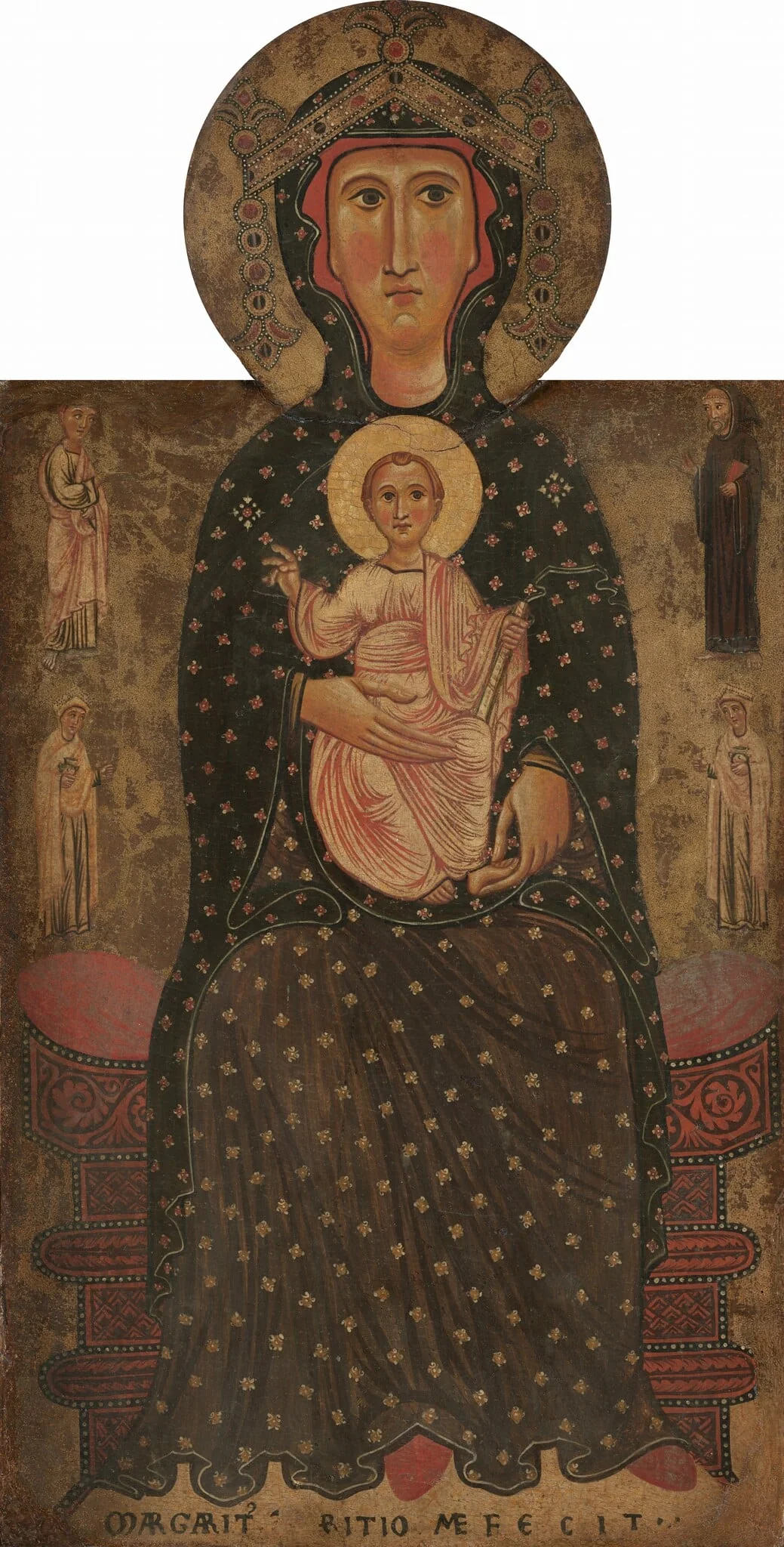 Madonna and Child Enthroned with Four Saints, detail