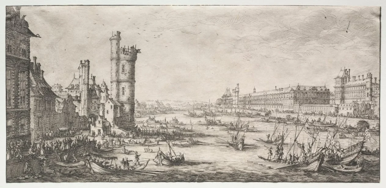 Les deux grandes vues de Paris: Vue du Louvre, detail