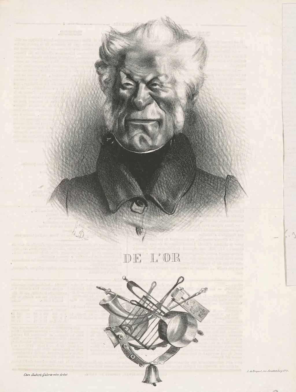 De L'or (J. -Ant. -Adrien Delort), by Honoré Daumier, ink, 1833