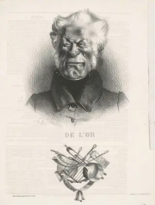 De L'or (J. -Ant. -Adrien Delort), by Honoré Daumier, ink, 1833