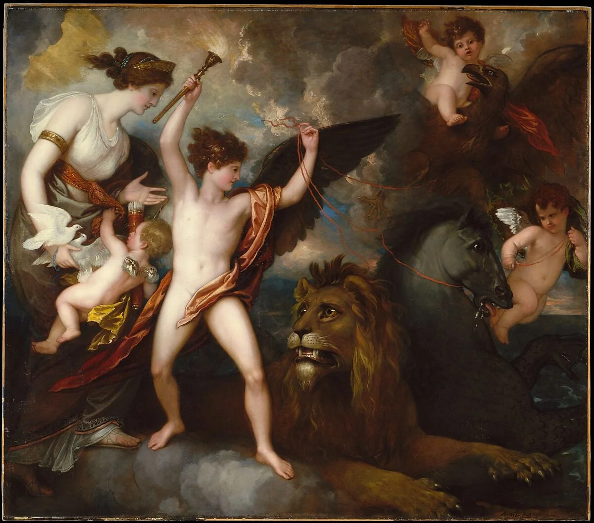 Omnia Vincit Amor, or The Power of Love in the Three Elements, detail
