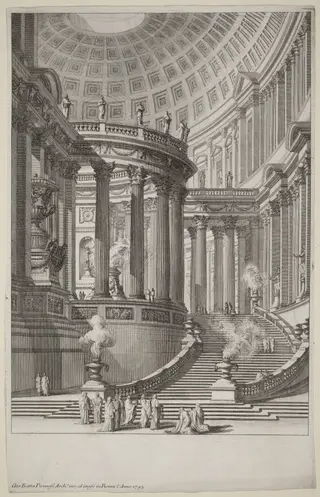 Tempio antico, by Giovanni Battista Piranesi, ink, 1748