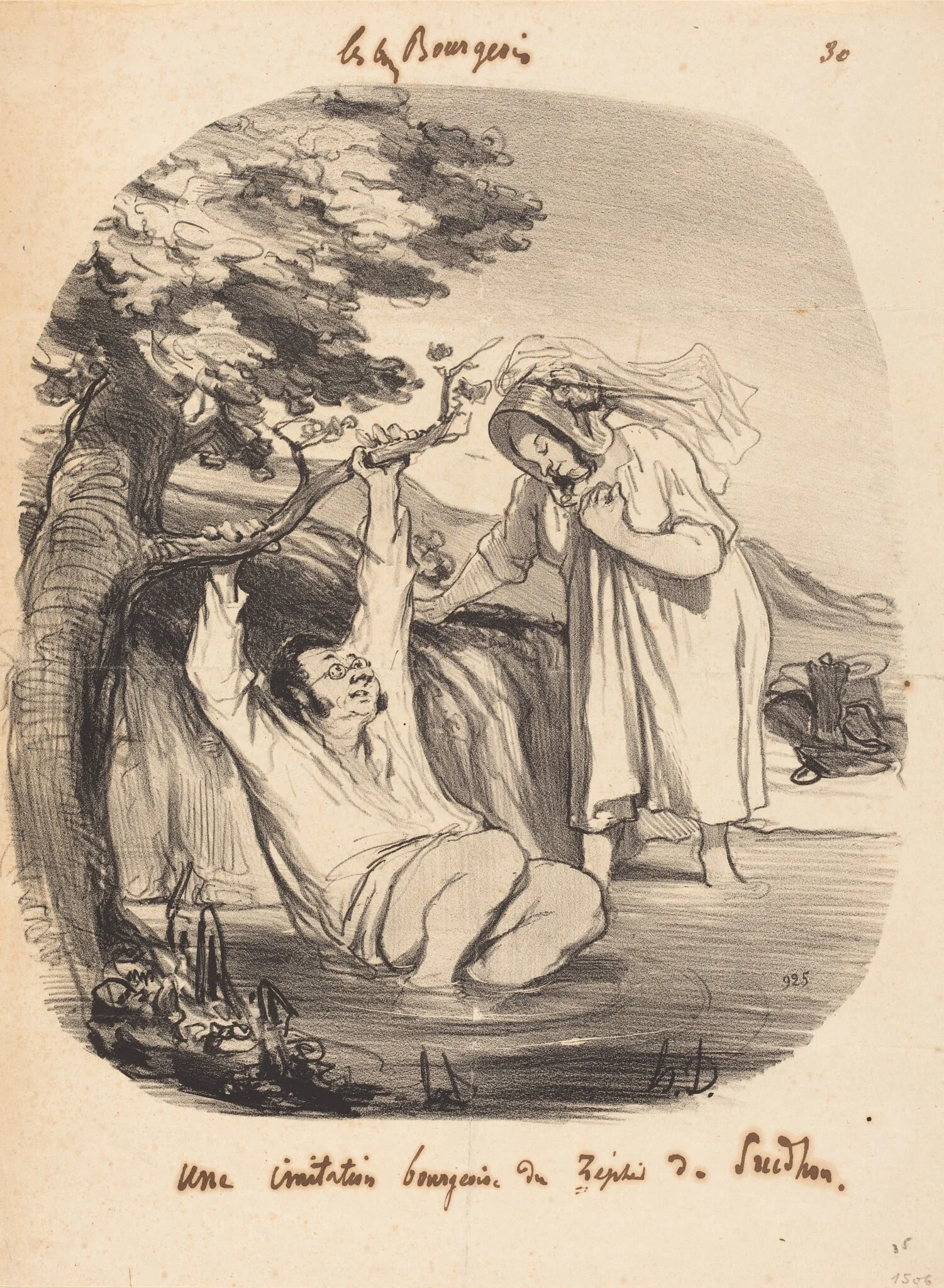Une Imitation bourgeoise du Zéphir de Prudhon, detail