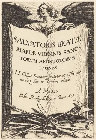 Frontispiece for "The Large Apostles", by Jacques Callot, ink, 1631