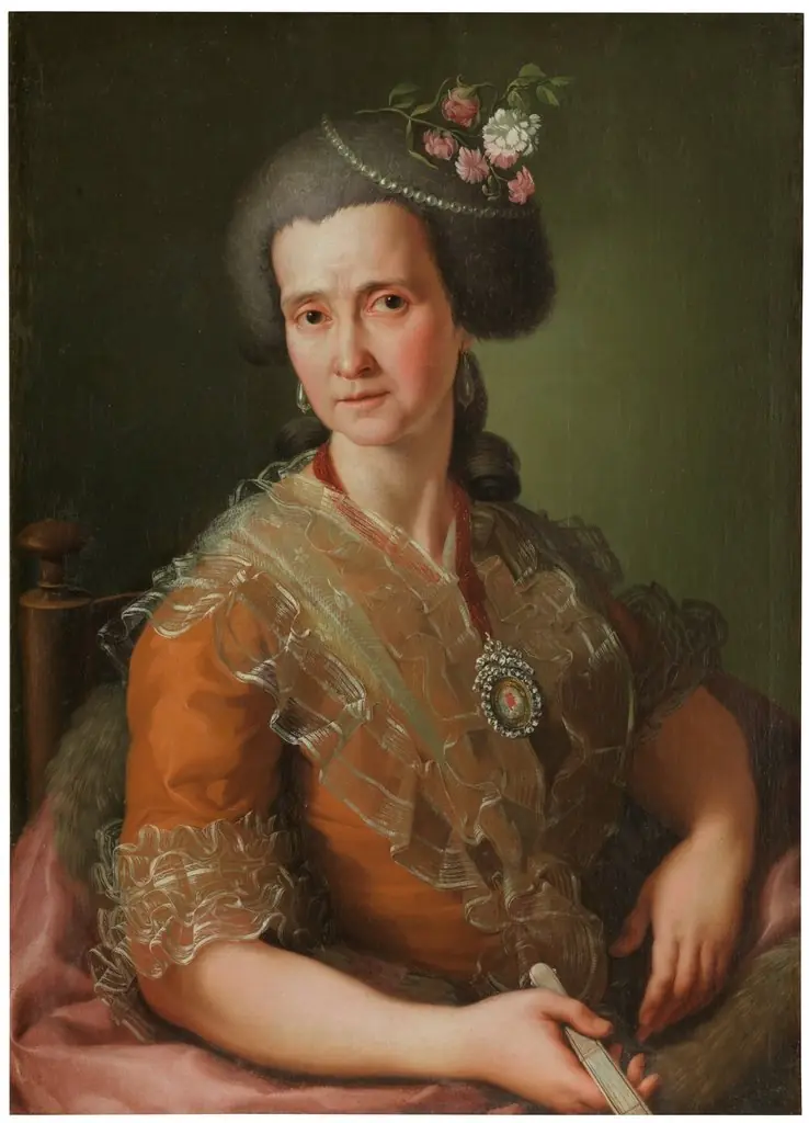 Manuela Tolosa y Aviñón, by Antonio González Velázquez, oil, 1789